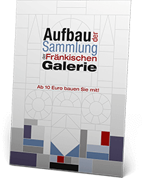 Plakatdesign für einen Spendenaufruf für die Fränkische Galerie in Nürnberg mit Linien und geometrischen Formen