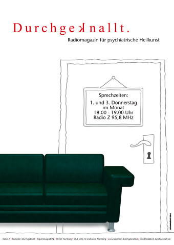 Plakatgestaltung für eine Radiosendung über psychiatrische Heilkunst