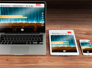 Ein Laptop, Tablet, und Smartphone, welche alle eine responsive Internetseite zeigen – Responsive Webdesign, Usability und UX Schulung